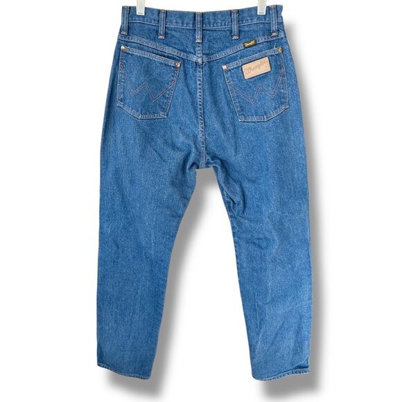 Vintage Wrangler High Waist Straight Jeans Medium Wash 31L - Picture 4 of 9